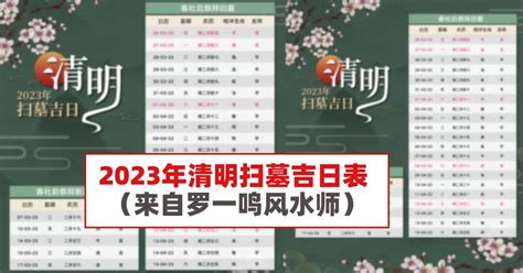 2023清明掃墓吉日|2023年清明节扫墓黄道吉日表